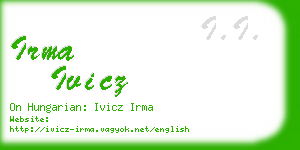 irma ivicz business card